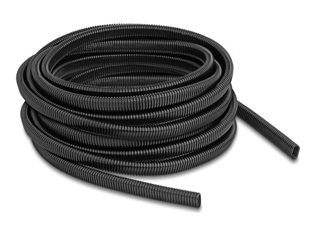 DELOCK Kunststoff Kabelschutzschlauch oval 13,6 x 6,3mm 10m schwarz - Vorderansicht