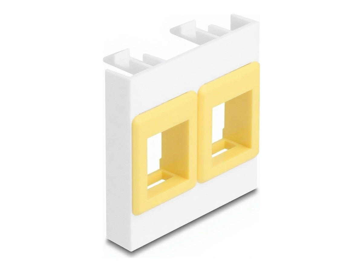 DELOCK Easy 45modul mit zwei Keystone Halterungen 45 x 45mm weiss / gelb