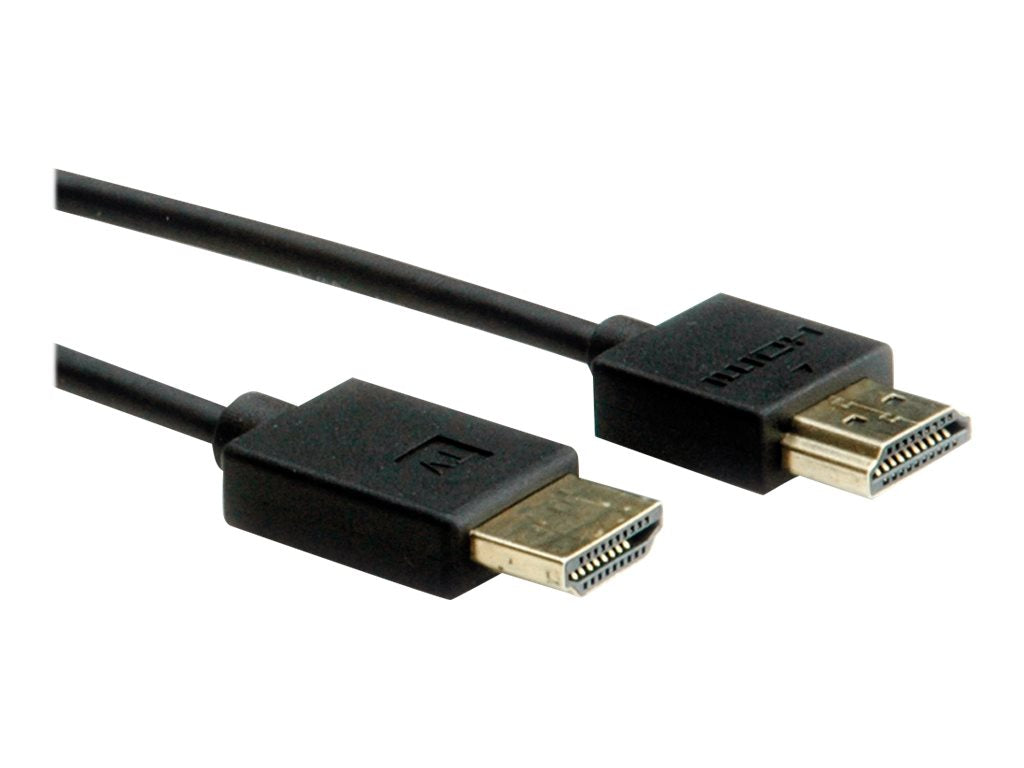 ROLINE 4K HDMI Ultra HD Kabel mit Ethernet aktiv ST/ST schwarz 2m - Detailaufnahme der Stecker