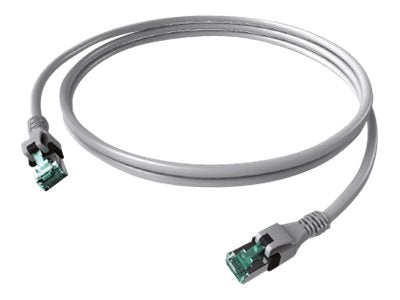 SACON DualBoot PushPull IP20 Patchkabel Kat.6A Class EA grau 5m - Vorderansicht