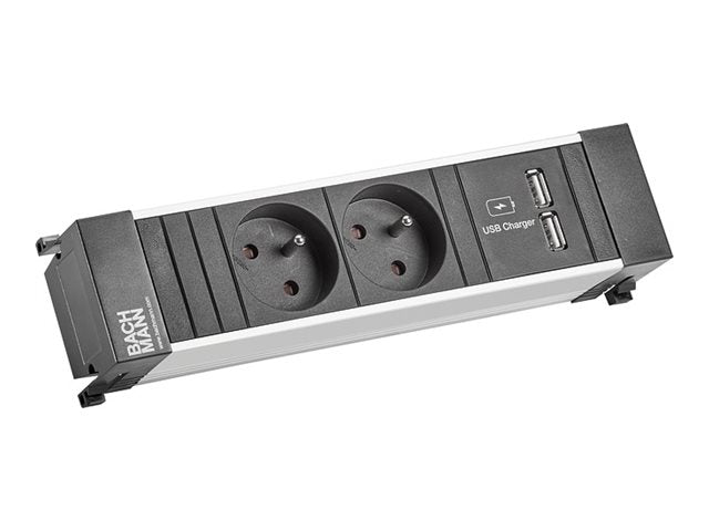 BACHMANN POWER FRAME 2xUTE 1xUSB Charge Strom 2,0m - Vorderansicht