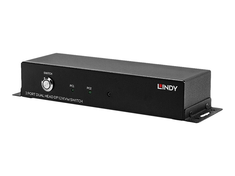 LINDY 2 Port Dual Head DisplayPort 1.2 KVM Switch Rückansicht