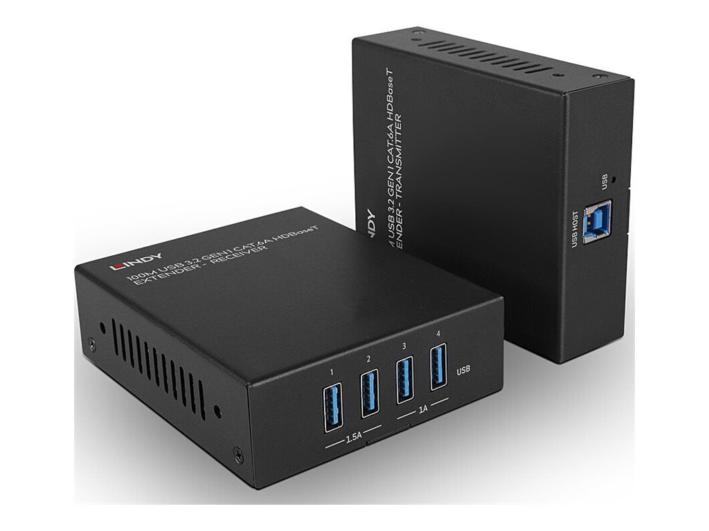 LINDY 100m USB 3.2 Gen 1 Cat.6A HDBaseT Extender Anschlussansicht