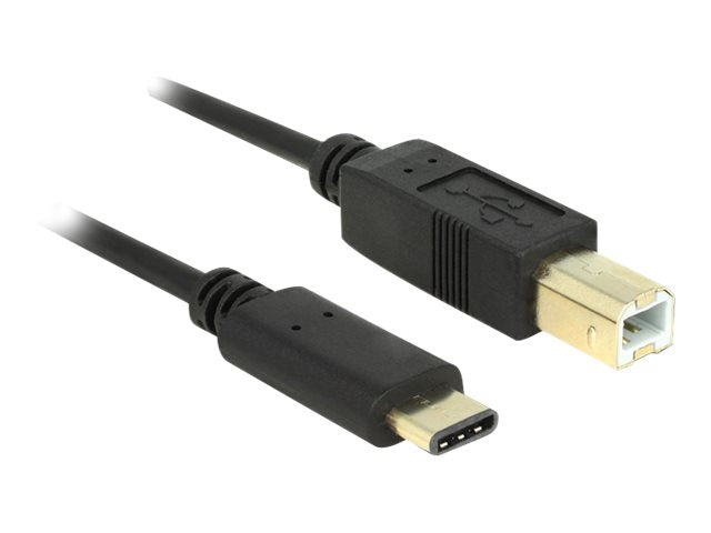 DELOCK Kabel USB Typ-C 2.0 Stecker > USB 2.0 Typ-B Stecker 2,0 m schwarz - Vorderansicht