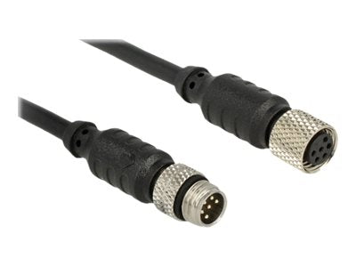 DELOCK M8 Sensor- / Aktorkabel M8 6 Pin Stecker zu M8 6 Pin Buchse wasserdicht 2m - Vorderansicht