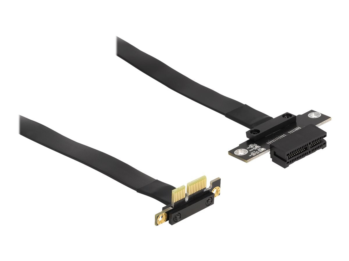 DELOCK Riser Karte PCI Express x1 Stecker 90 gewinkelt zu x1 Slot mit Kabel 30cm - Vorderansicht
