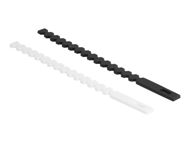 DELOCK Kabelbinder flexibel wiederverwendbar 20 Stück schwarz / weiss - Vorderansicht