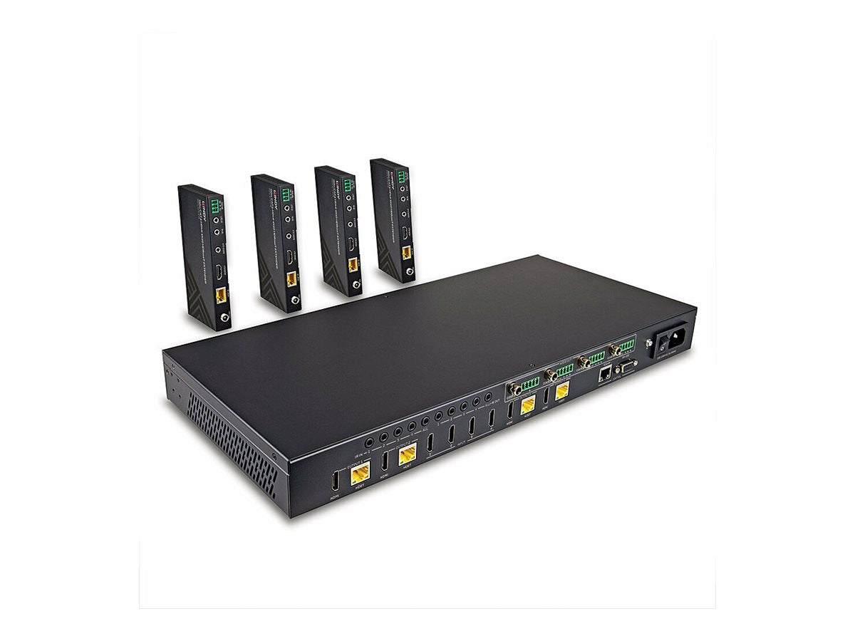 LINDY 150m Cat.6 4x4 HDMI 4K60 HDBaseT Matrix Extender Vorderansicht