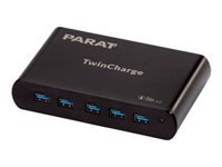PARAT PARAPROJECT TC5 TwinCharger GaN für 5 Geräte USB-A / USB-C PD/QC schwarz