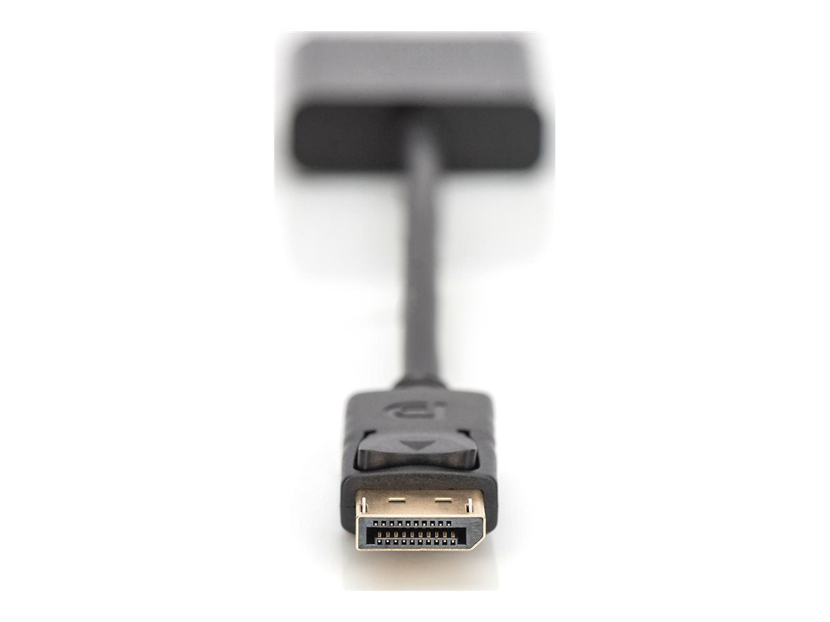 ASSMANN Adapterkabel DisplayPort Stecker auf VGA HD15 Buchse 0,15m Vorderansicht