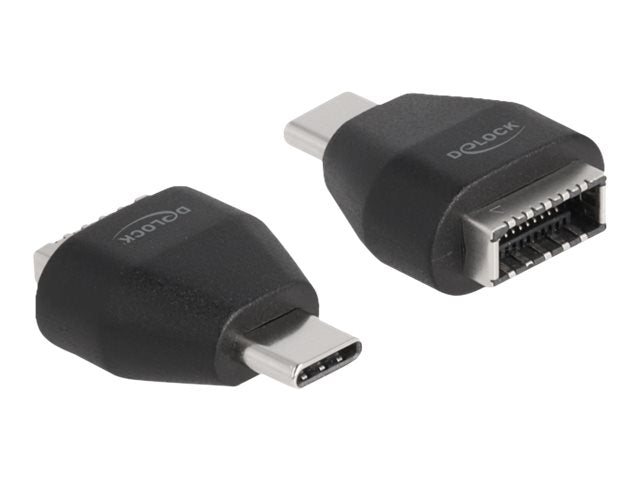 DELOCK Adapter USB Type-C Stecker zu USB 3.2 Key A Buchse schwarz - Vorderansicht