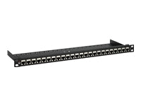 RACKMOUNT.IT Patchpanel 24 port 2/3U Black Frame industrial Couplers