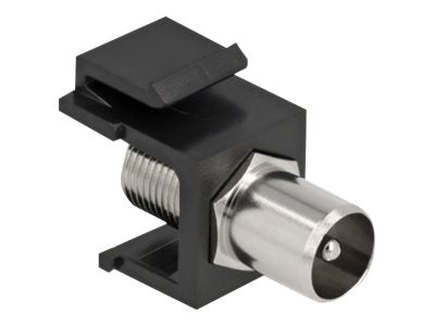 DELOCK Keystone Modul IEC Stecker > F Buchse schwarz - Vorderansicht