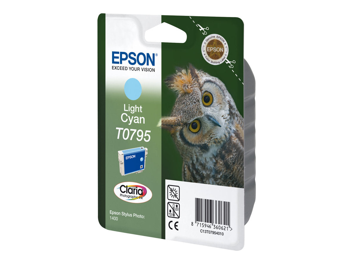 EPSON T0795 Tintenpatrone hell Cyan Vorderansicht