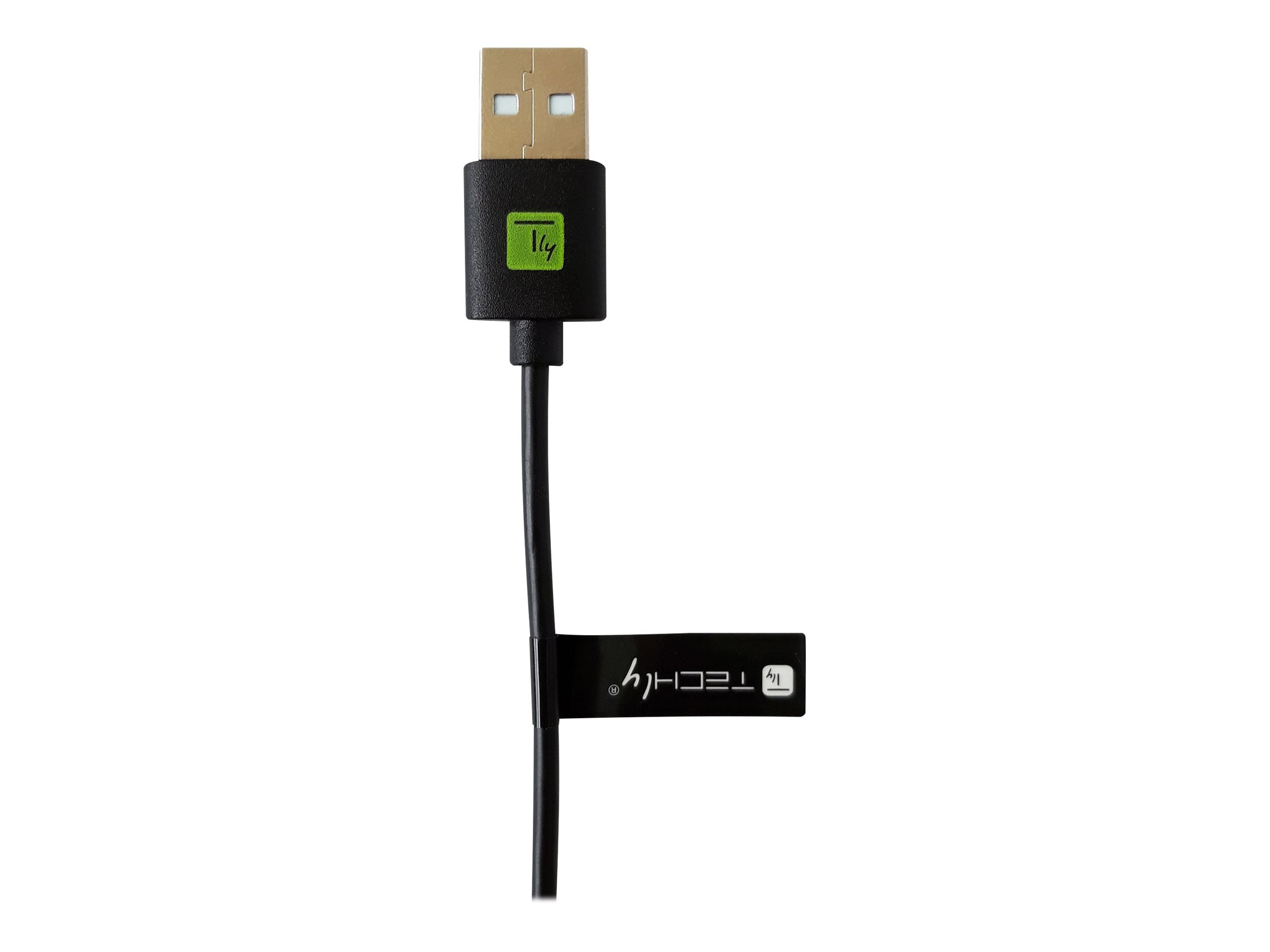EFB TECHLY USB2.0 Anschlusskabel Schwarz 10cm Vorderansicht