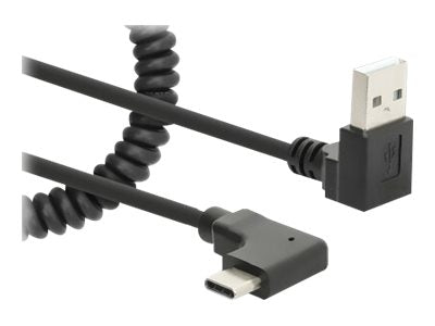 MANHATTAN Spiralkabel USB-A auf USB-C Ladekabel Detailansicht
