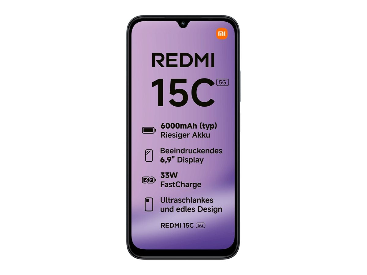 TELEKOM Xiaomi Redmi 15C 5G Smartphone Displayansicht