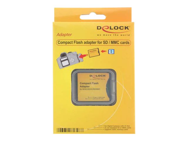 DELOCK Adapter CF II zu SDHC SDXC - Vorderansicht