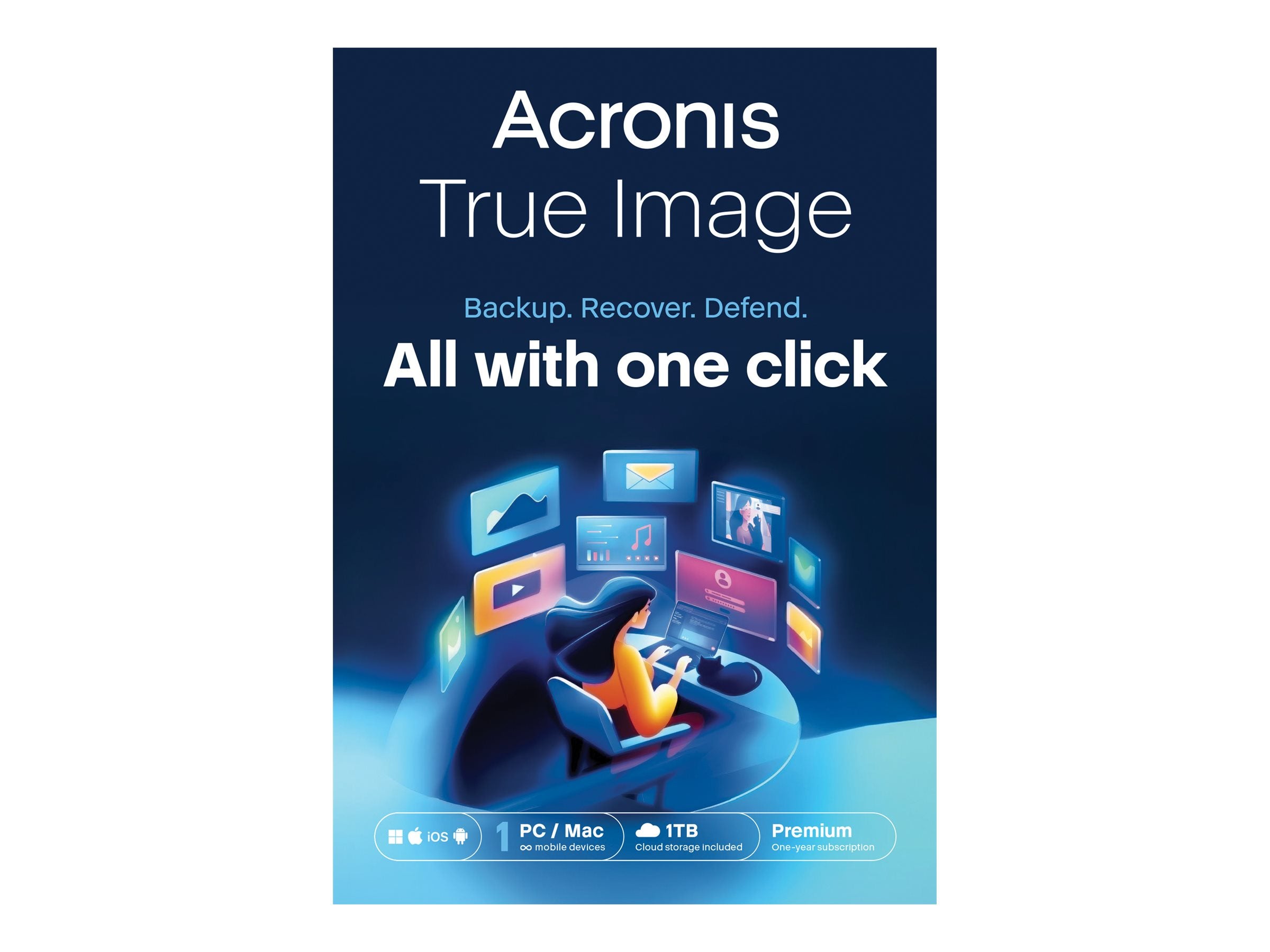 Verpackung Acronis True Image Premium Subscription 1 Computer + 1 TB Acronis Cloud Storage