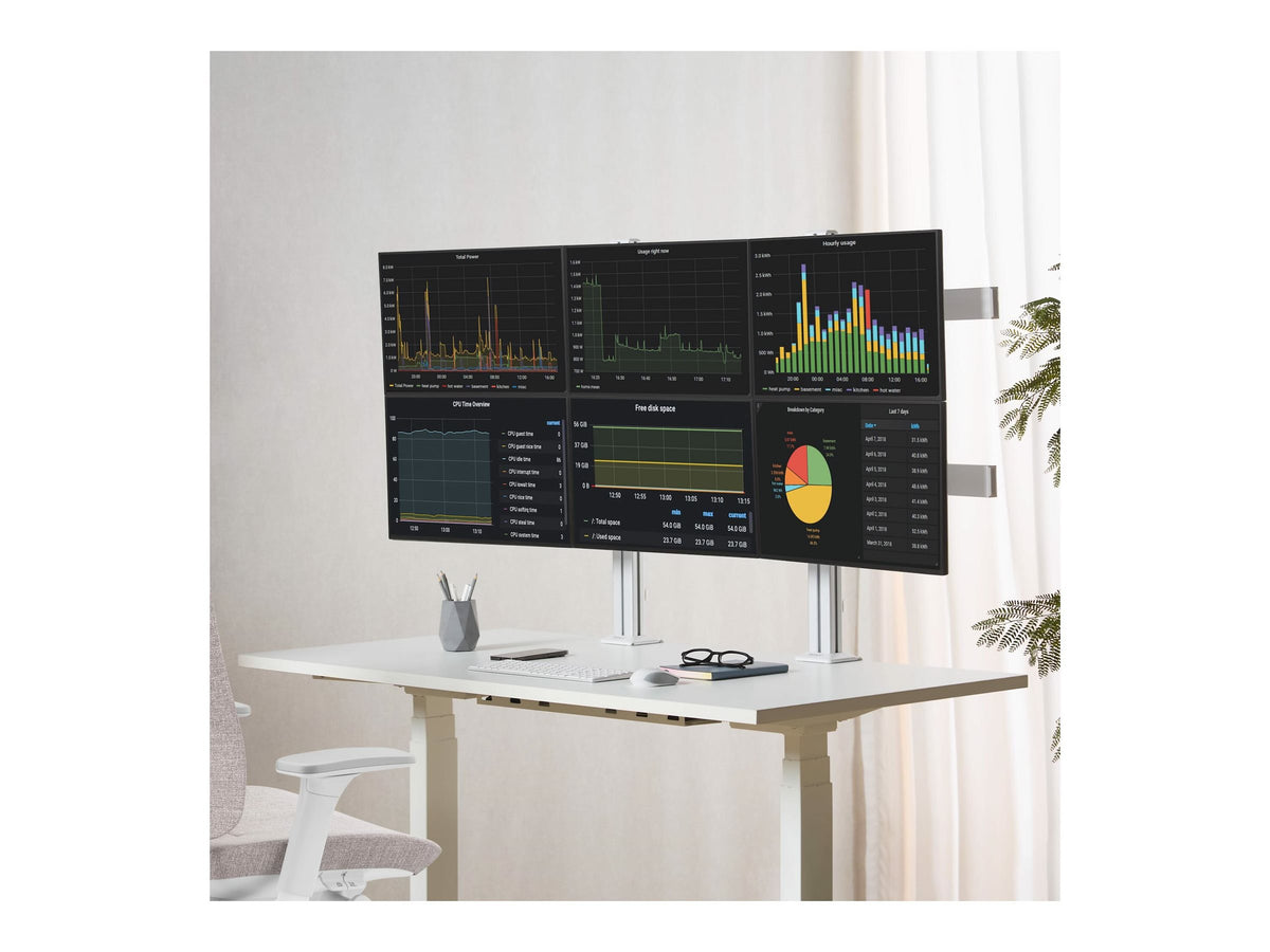 STARTECH.COM 6 Fach Monitorhalterung mit Querstange Monitore bis 81