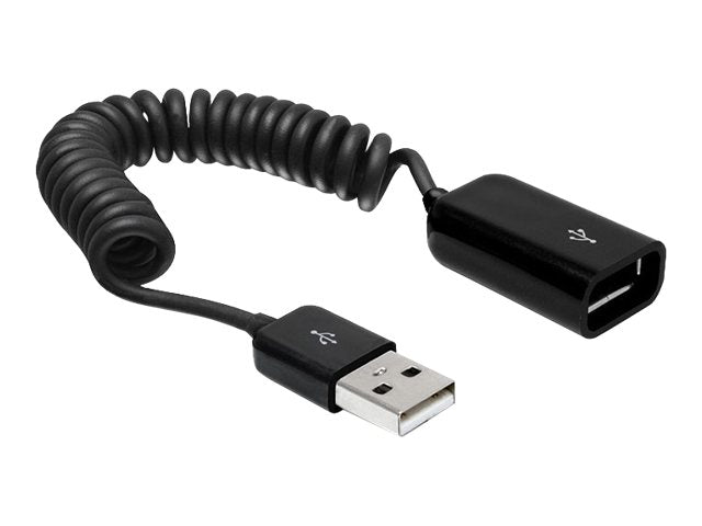 DELOCK Kabel USB 2.0 A Stecker > USB 2.0 A Buchse Verlängerung Spiralkabel - Vorderansicht