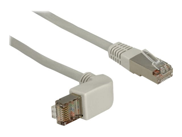 DELOCK Kabel RJ45 C5e SFTP gewinkelt/gerade 2,0m Vorderansicht