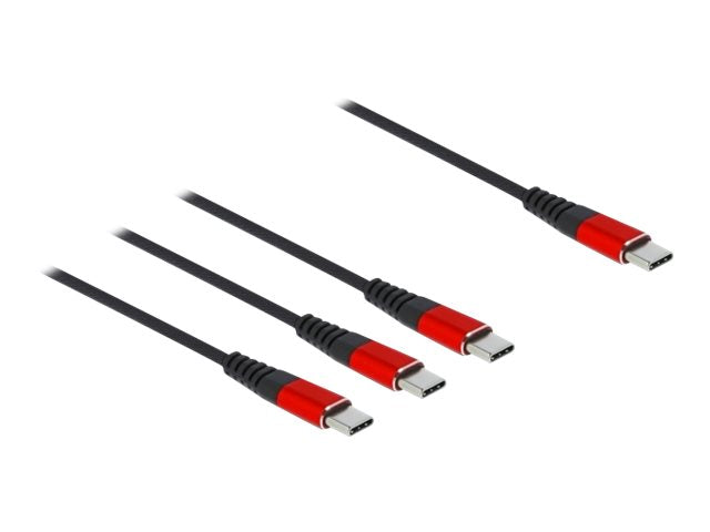 DELOCK USB Ladekabel 3in1 USB Type-C zu 3x USB Type-C 1m - Verpackung