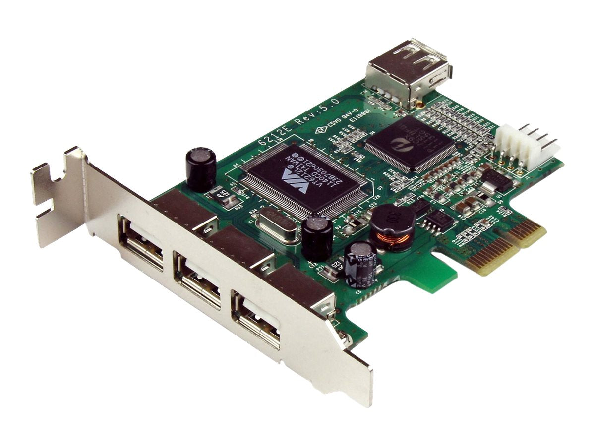 STARTECH.COM 4 Port USB 2.0 PCI Express Low Profile Schnittstellenkarte - Anschlussansicht