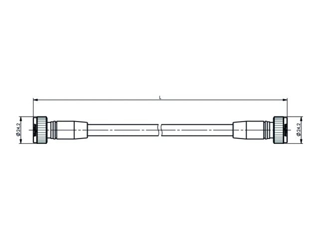 PUC TELEGÄRTNER 4.3-10 auf 4.3-10 Hand Screw Type Jumper Kabel - Vorderansicht