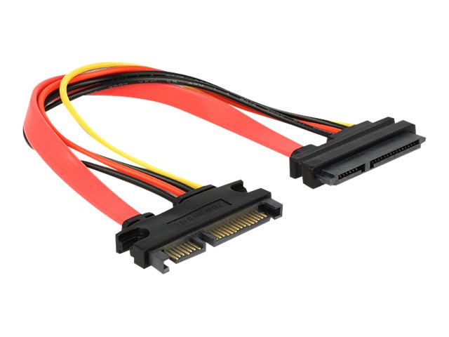 DELOCK Kabel SATA 22pin > 22pin St/Bu Verl.20cm - Vorderansicht