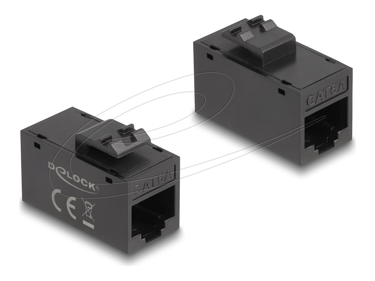 DELOCK Keystone Modul RJ45 Buchse zu RJ45 Buchse Cat.6A UTP schwarz - Vorderansicht
