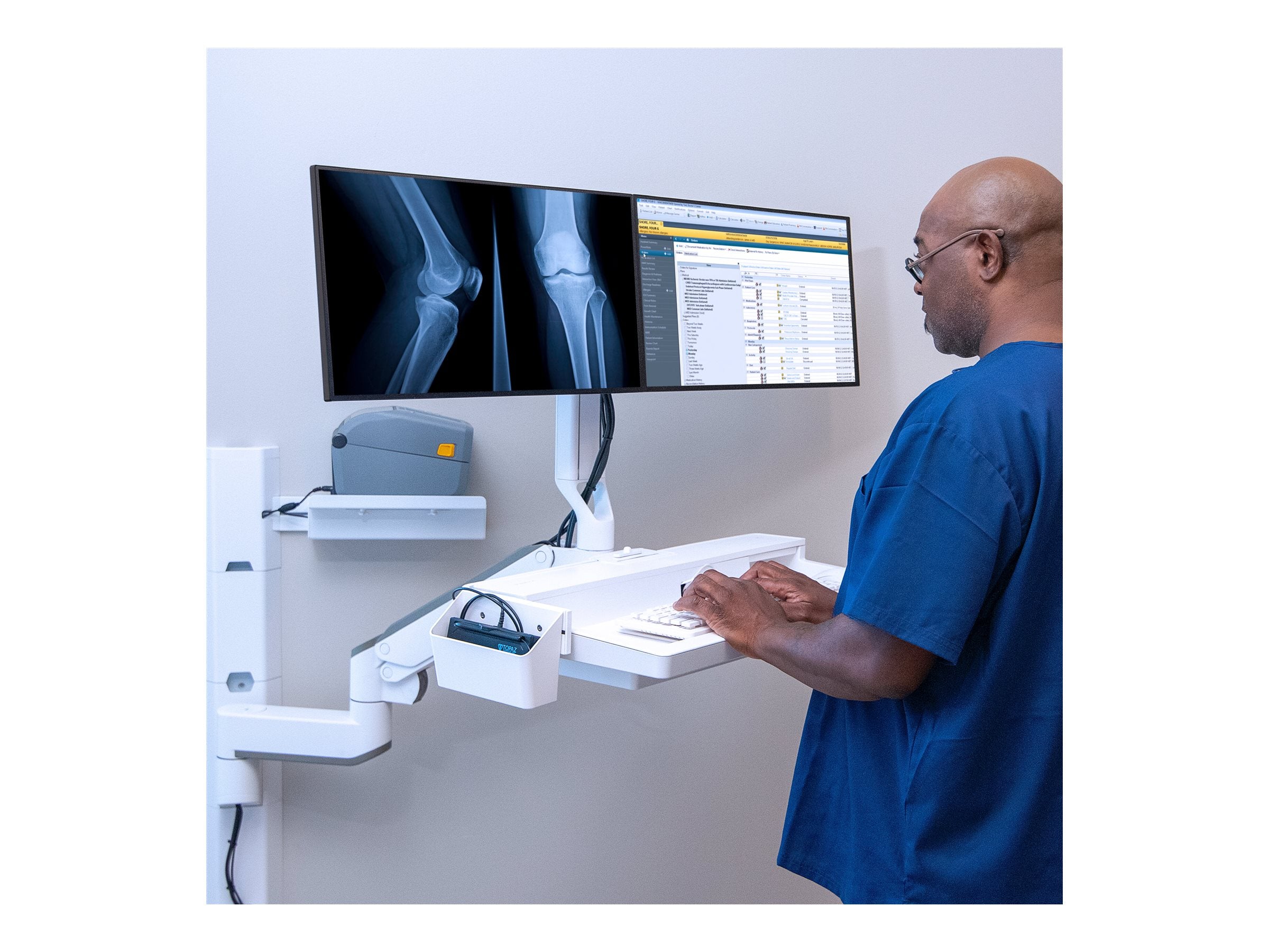 Installation des ERGOTRON Carefit Combo Dual Monitor Kits in einer medizinischen Umgebung