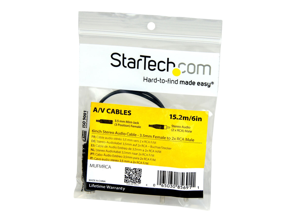 STARTECH.COM 6in Stereo Audio Cable Vorderansicht
