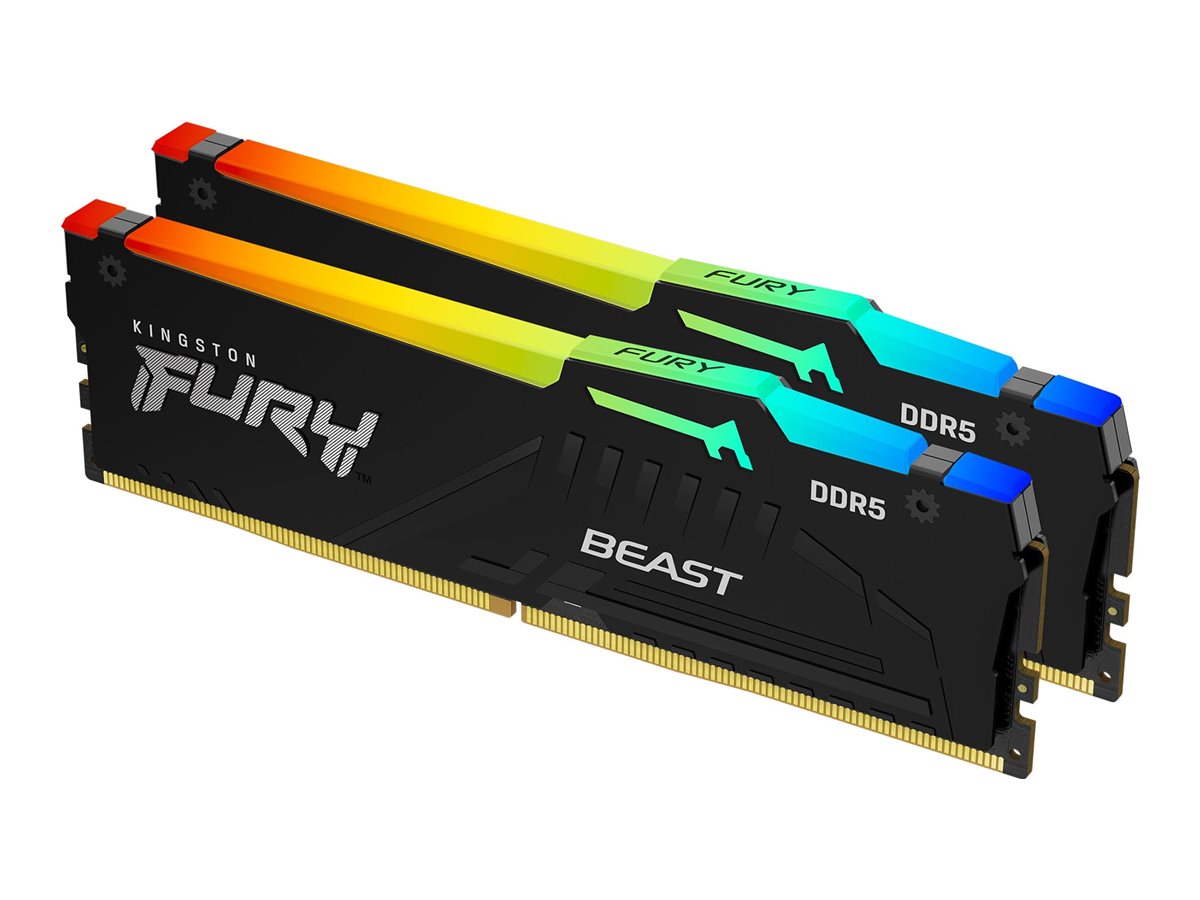 KINGSTON 16GB 6000MT/s DDR5 CL30 DIMM Kit of 2 FURY Beast RGB EXPO - Vorderansicht