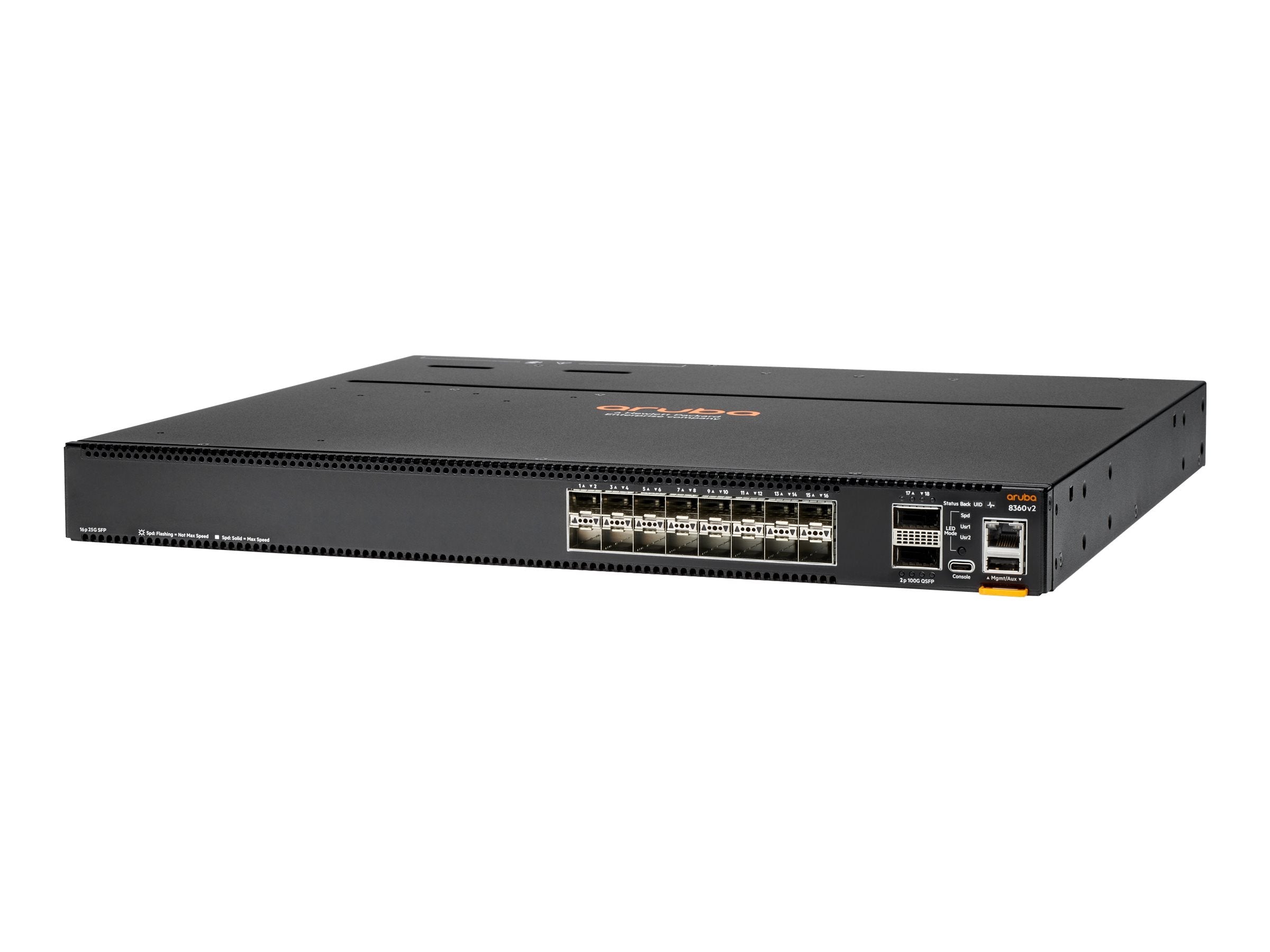 HPE Aruba 8360 Switch Bundle 16Y2C v2 Power to Port Airflow 3 Fans 2 Power Supply Units
