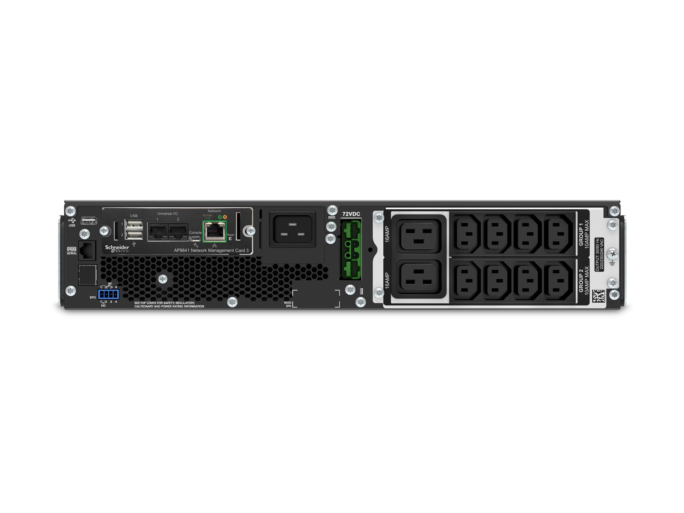 APC Smart-UPS SRT 2200VA RM 230V Network Card Vorderansicht
