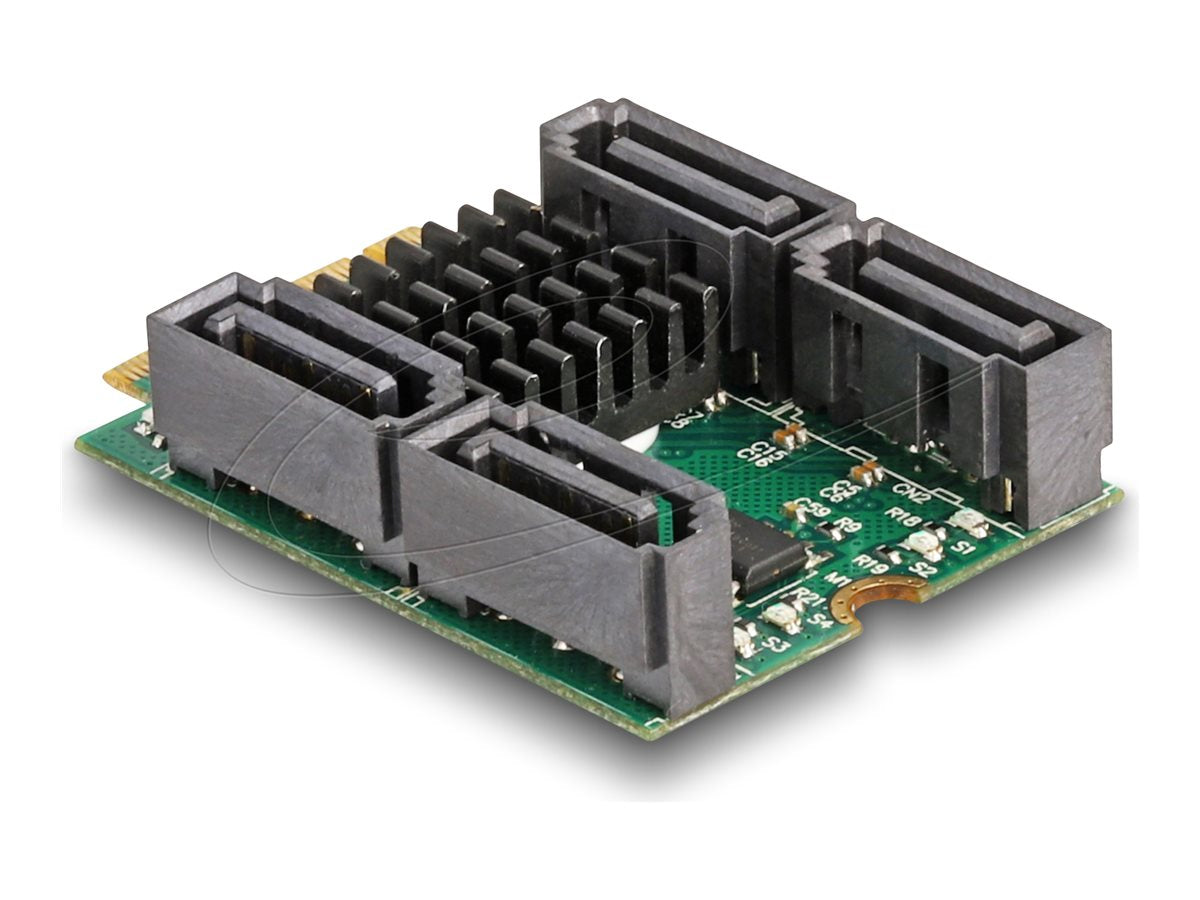 DELOCK Konverter M.2 Key B+M Stecker zu 4 x SATA Stecker mit RAID und HyperDuo - Vorderansicht