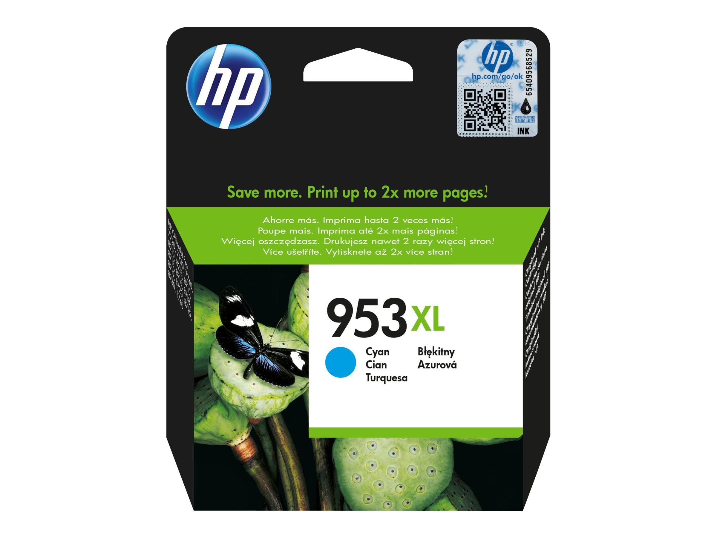 HP 953XL original Tintenpatrone F6U16AE BGX Cyan - Verpackung