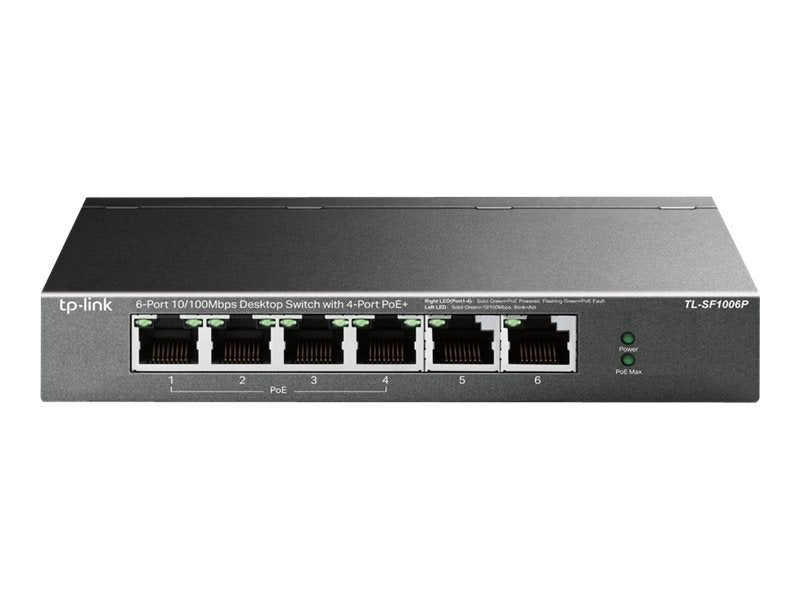 TP-LINK TL-SF1006P 6-Port Switch Rückansicht