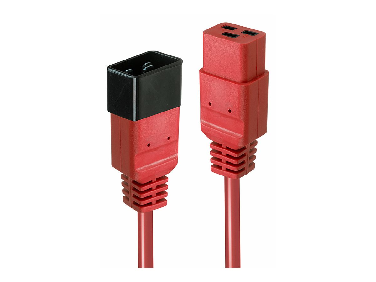 LINDY 2m IEC C19 auf IEC C20 Verlängerung rot - Vorderansicht