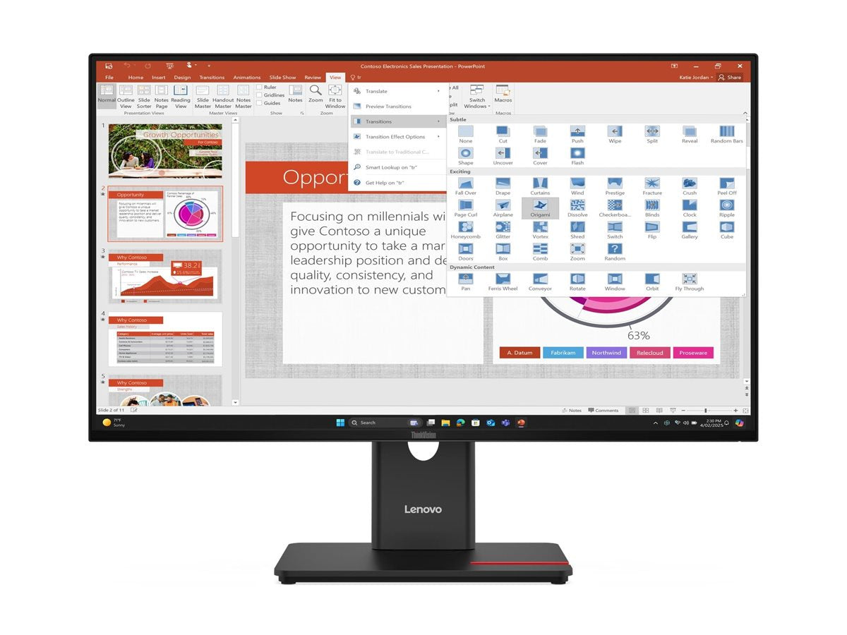 LENOVO ThinkVision T27-40 Monitor Vorderansicht