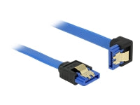 DELOCK Kabel SATA 6 Gb/s Buchse gerade > SATA Buchse unten gewinkelt 70cm blau mit Goldclips