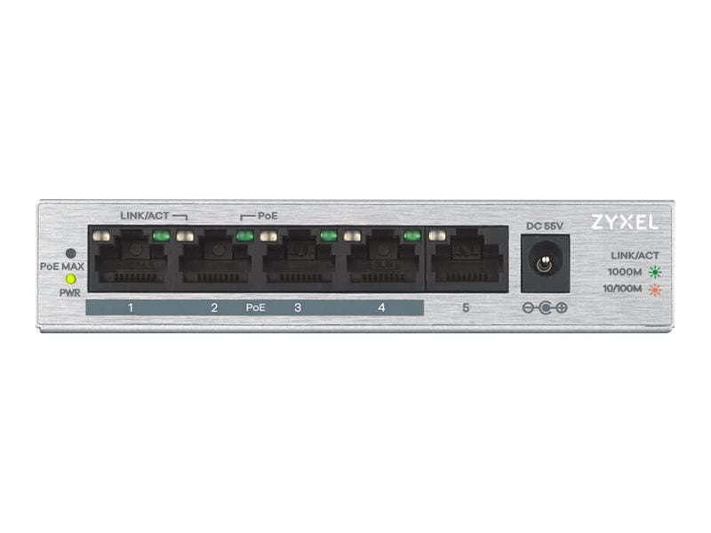 ZYXEL GS1005-HP 5-Port GbE Unmanaged PoE Switch Vorderansicht