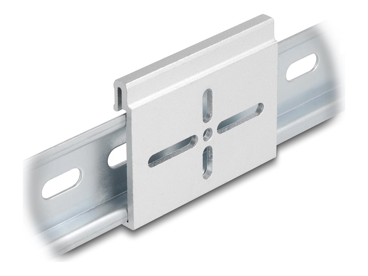 DELOCK Aluminium Montageclip für Hutschiene 60,0 x 47,8mm - Vorderansicht