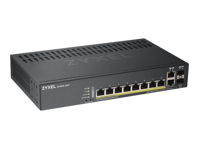 ZYXEL GS1920-8HPv2 Smart Managed Switch Vorderansicht