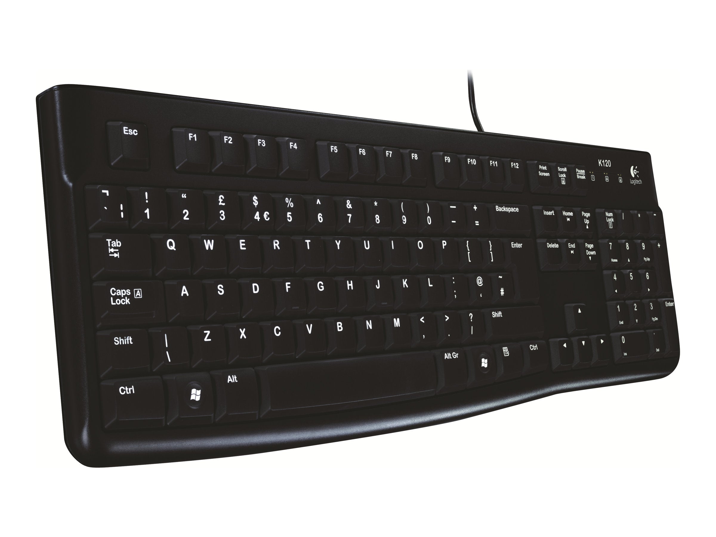 LOGITECH K120 Corded Keyboard Black USB Vorderansicht
