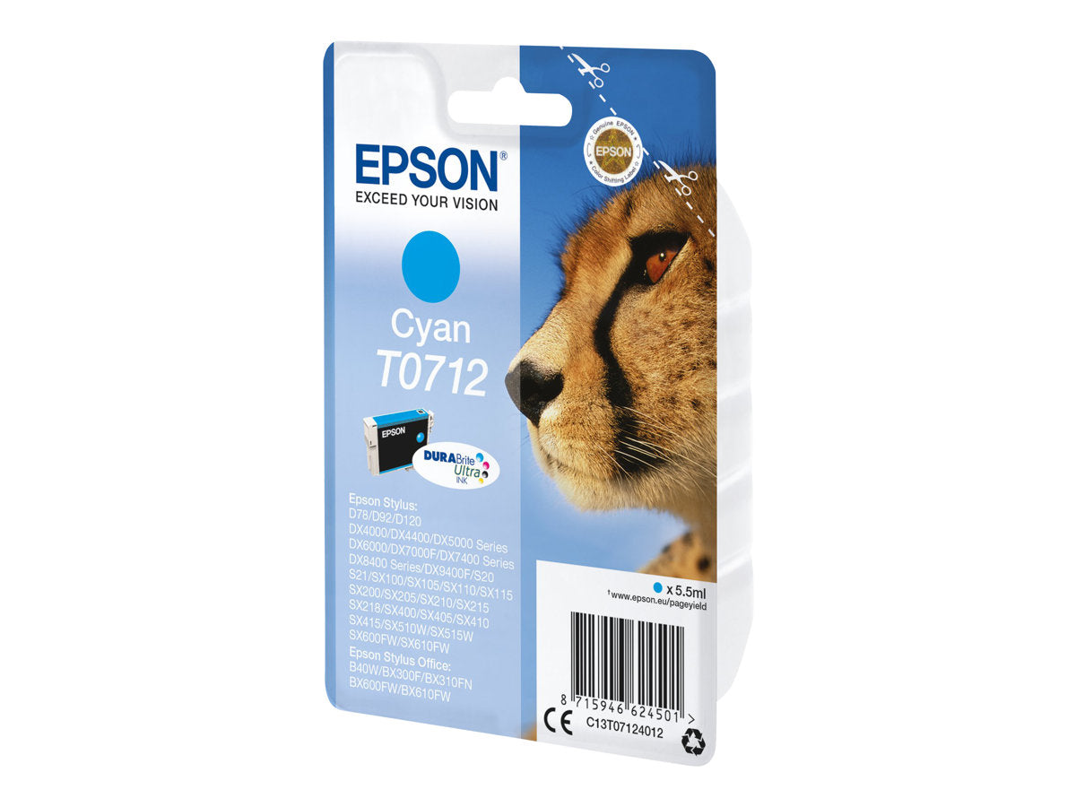 EPSON T0712 Tintenpatrone Cyan Verpackung
