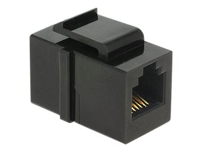 DELOCK Keystone RJ12 Buchse > Buchse Cat.3 schwarz - Vorderansicht