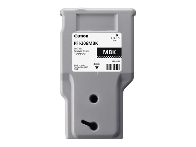 Vorderansicht der CANON PFI-206MBK Tinte matt schwarz Standardkapazität 1er-Pack
