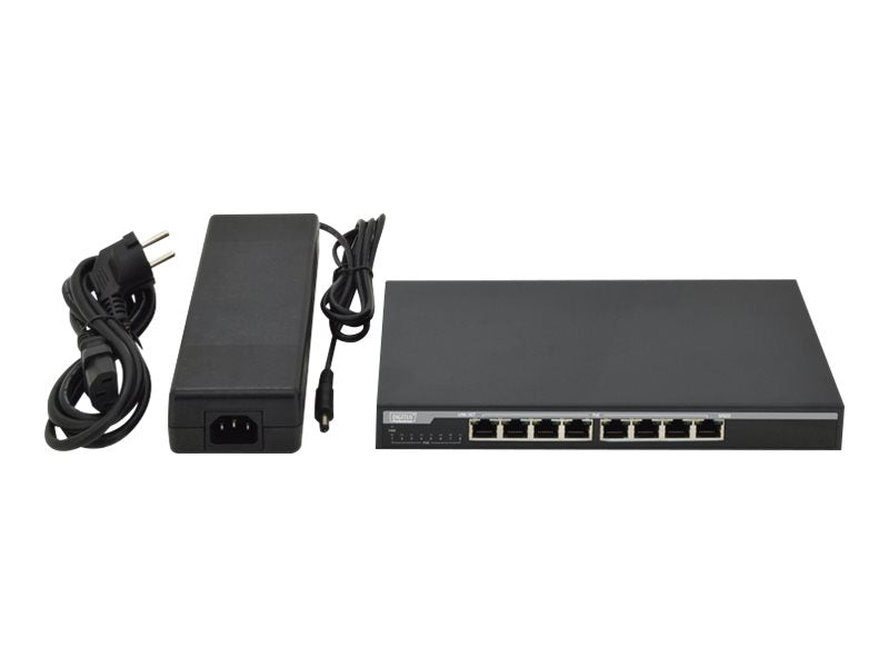 DIGITUS 8-Port Gigabit Netzwerkswitch Vorderansicht